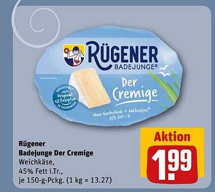 Rügener Badejunge Der Cremige Weichkäse, 45% Fett i.Tr.