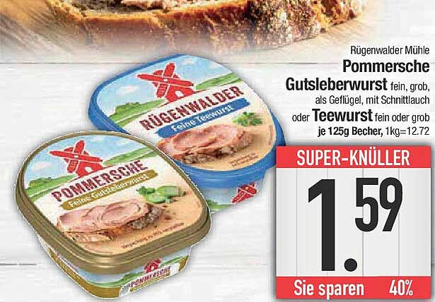 Rügenwalder Mühle Pommersche Gutslebewurst – Fein, Grob oder Tee-Wurst