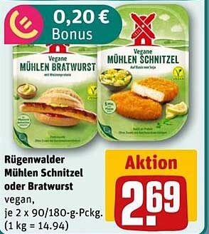 Rügenwalder Mühlen Schnitzel oder Bratwurst