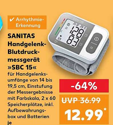 SANITAS Handgelenk-Blutdruckmessgerät »SBC 15«