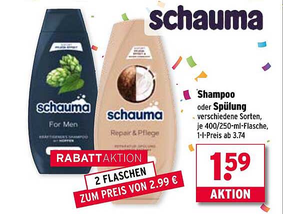Schauma Shampoo oder Spülung - Aktion vom 08.09. bis 13.09.2025