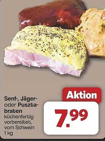 Senf-, Jäger- oder Puszta-Braten küchenfertig vorbereitet, vom Schwein 1 kg