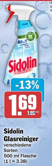 Sidolin Glasreiniger verschiedene Sorten 500 ml Flasche
