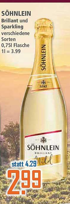 SÖHNLEIN Brillant und Sparkling verschiedene Sorten 0,75 l Flasche