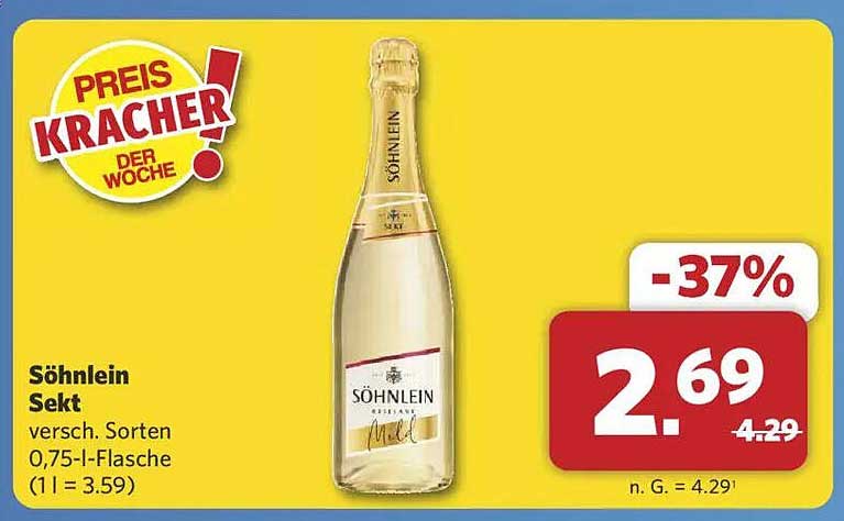 Söhnlein Sekt 0,75 l, verschiedene Sorten