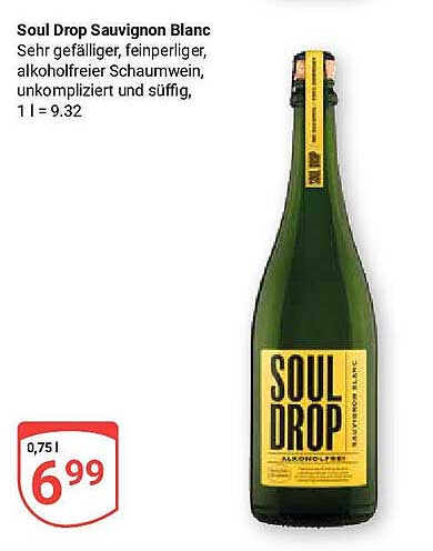 Soul Drop Sauvignon Blanc – alkoholfreier Schaumwein