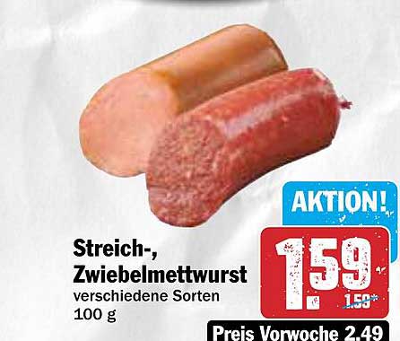 Streich-, Zwiebelmett-Wurst verschiedene Sorten 100 g