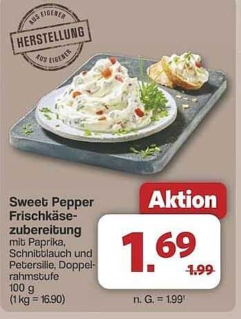 Sweet Pepper Frischkäsezubereitung mit Paprika, Schnittlauch und Petersilie