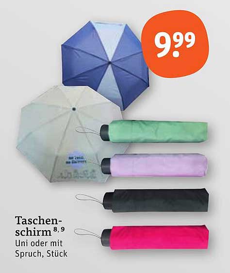 Taschenschirm Uni oder mit Spruch, Stück