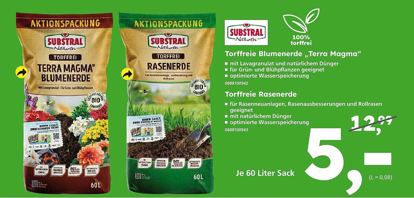 Torffreie Blumenerde „Terra Magma“ und Torffreie Rasenerde