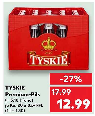 TYSKIE Premium-Pils 20 x 0,5 l