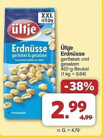 ültje Erdnüsse geröstet und gesalzen 450-g-Beutel