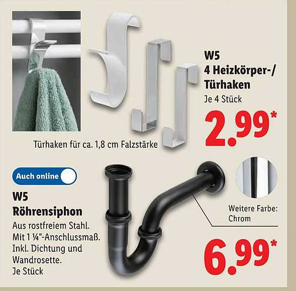 W5 4 Heizkörper-/Türhaken