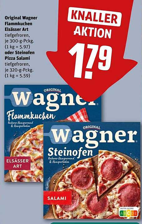 Wagner Flammkuchen Elsässer Art oder Steinofen Pizza Salami für nur 1,79€
