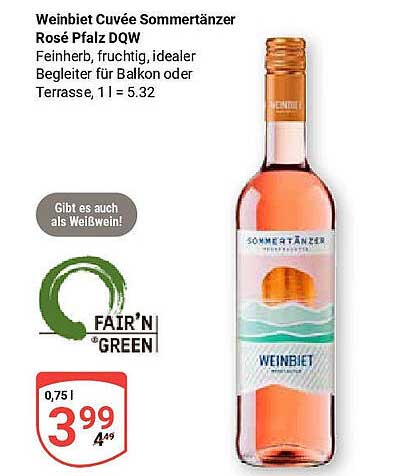 Weinbiet Cuvée Sommertänzer Rosé Pfalz DQW