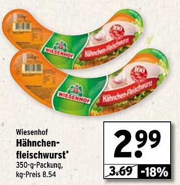 Wiesenhof Hähnchenfleischwurst 350-g-Packung