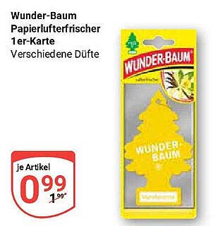 Wunder-Baum Papierluftfrischer 1er-Karte - Verschiedene Düfte