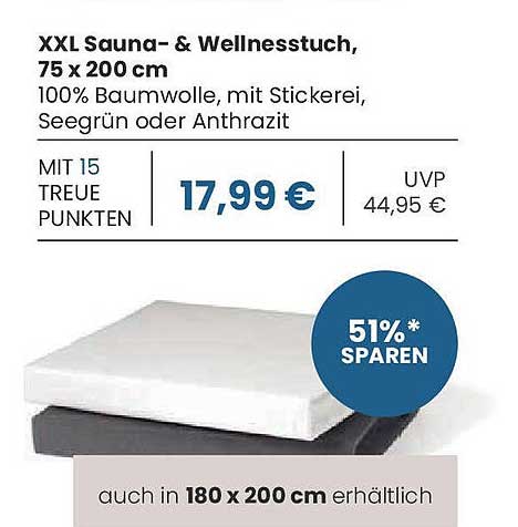 XXL Sauna- & Wellnessstuch, 75 x 200 cm