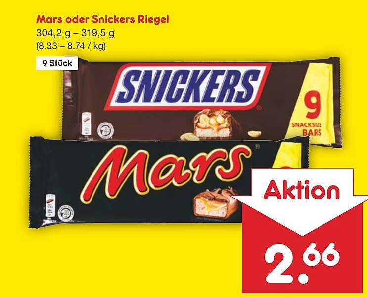 Mars Oder Snickers Riegel Angebot bei Netto Marken-Discount