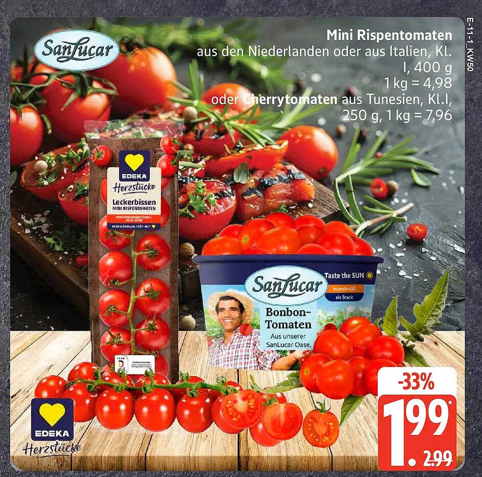 Mini Rispetomaten oder Cherrytomaten aus den Niederlanden oder Italien