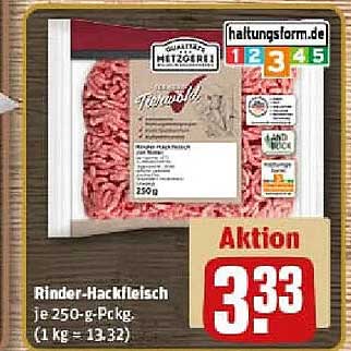 Rinder-Hackfleisch Je 250-G-Pckg. Angebot bei REWE - ProspektGuru.de