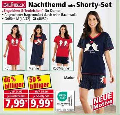 Nachtwäsche oder Shorty-Set für Damen
