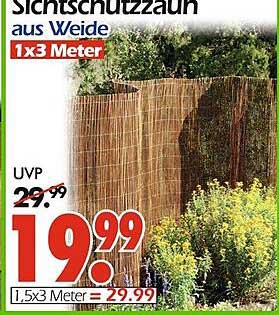 Sichtschutzzaun aus Weide 1x3 Meter