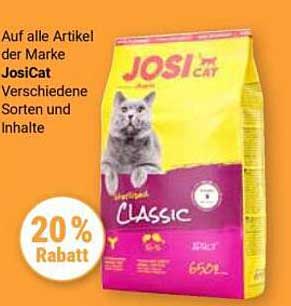 20% Rabatt auf alle Artikel der Marke JosiCat