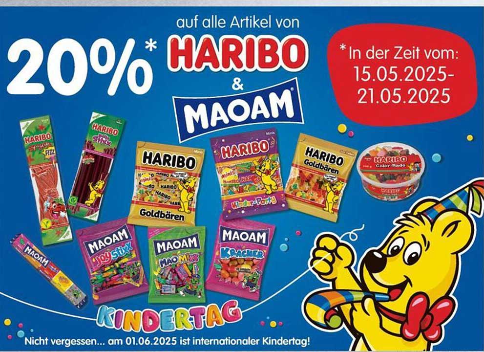 20% Rabatt auf alle Artikel von HARIBO & MAOAM!