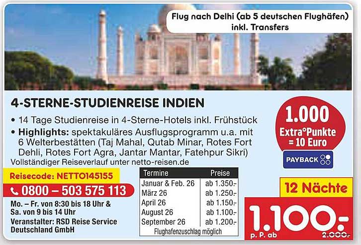 4-Sterne-Studienreise Indien