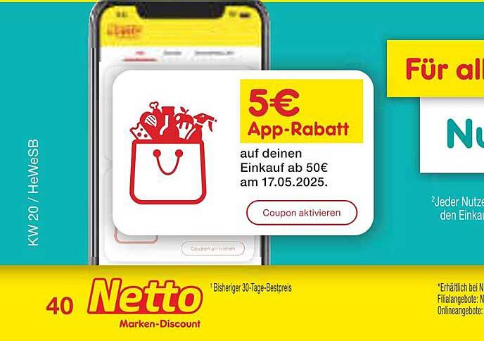 5€ App-Rabatt auf deinen Einkauf ab 50€ am 17.05.2025