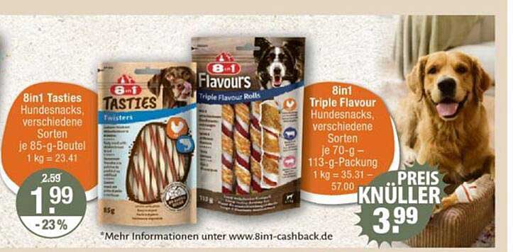 8in1 TASTIES & TRIPLE FLAVOUR HUNDESNACKS