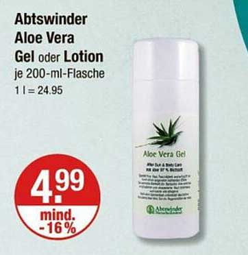 Abtswinder Aloe Vera Gel oder Lotion je 200-ml-Flasche