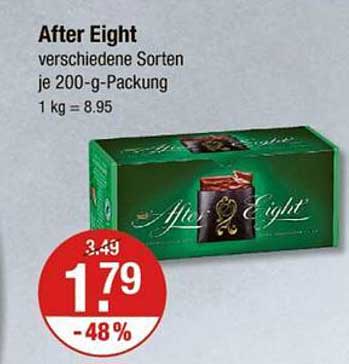 After Eight verschiedene Sorten je 200-g-Packung