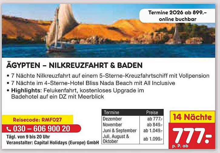 Ägypten – Nilkreuzfahrt & Baden