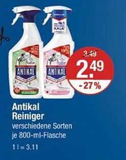 Antikal Reiniger - verschiedene Sorten je 800-ml-Flasche