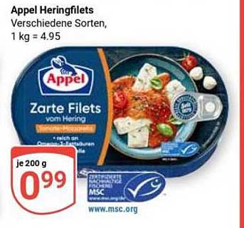 Appel Heringfilets - Zarte Filets vom Hering, 200 g