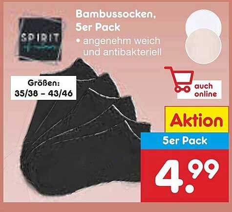 Bambussocken, 5er Pack