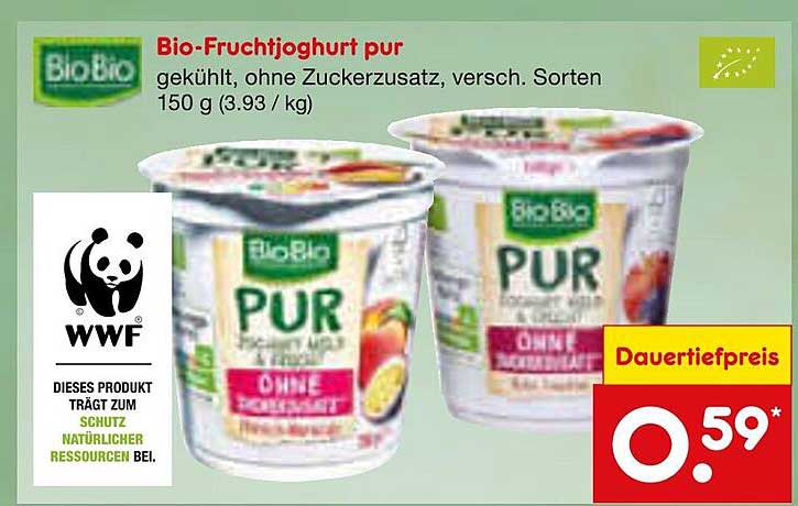 Bio-Fruchtjoghurt pur