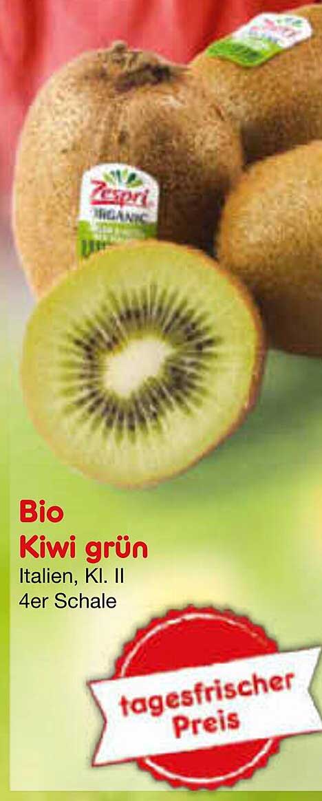 Bio Kiwi grün, Italien, Kl. II, 4er Schale