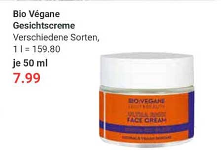 Bio Végane Gesichtscreme - Verschiedene Sorten