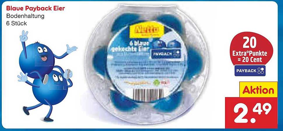 Blaue Payback Eier - 6 Stück