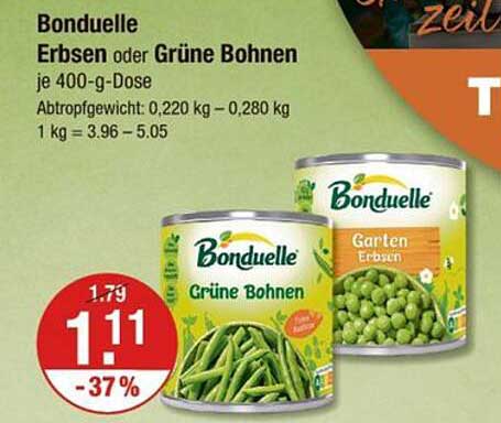 Bonduelle Erbsen oder Grüne Bohnen je 400-g-Dose