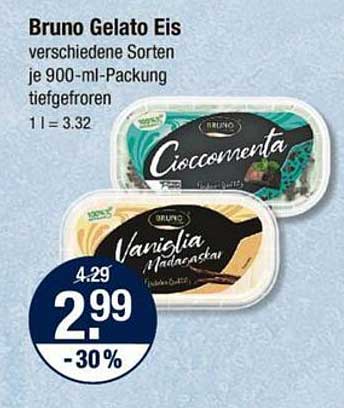 Bruno Gelato Eis verschiedene Sorten je 900-ml-Packung tiefgefroren