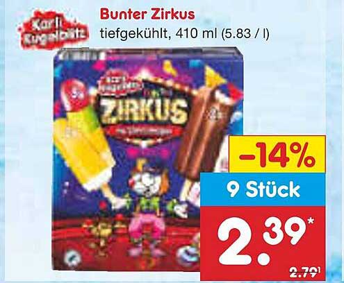 Bunter Zirkus Eis – 9 Stück für nur 2,39 €!