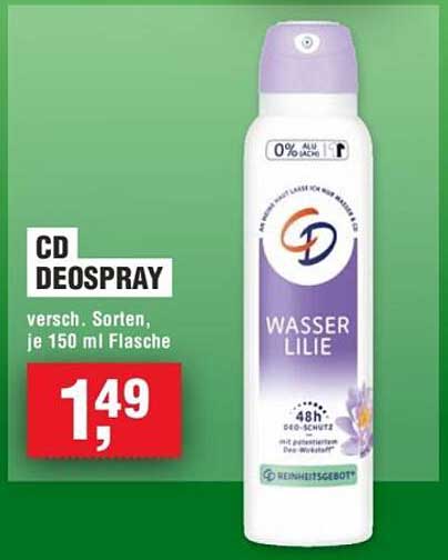 CD Deospray Wasserlilie 150 ml - Vielfältige Sorten