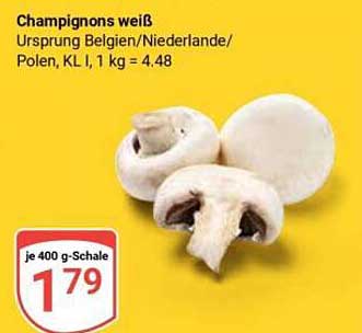 Champignons weiß je 400 g-Schale