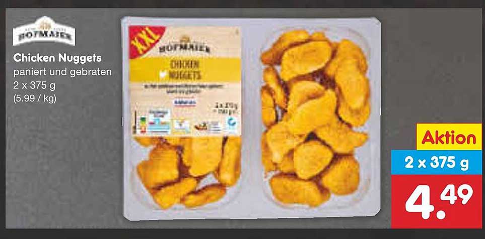 Chicken Nuggets panierte und gebratene 2 x 375 g