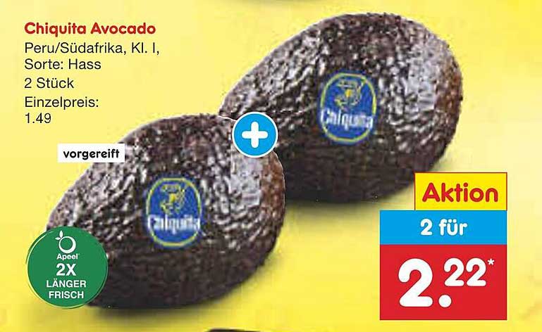 Chiquita Avocado – 2 Stück für nur 2,22 €