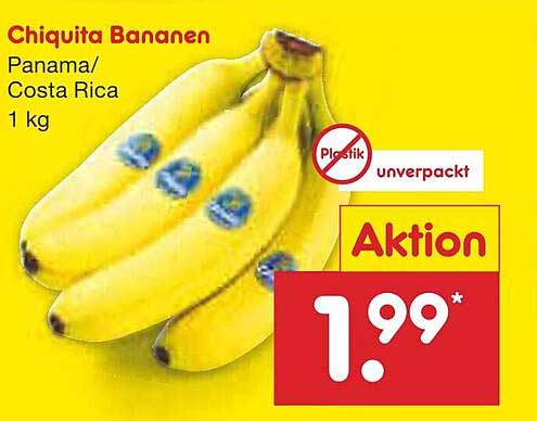 Chiquita Bananen 1 kg - Unverpackt aus Panama/Costa Rica